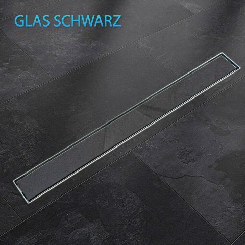 Odpływ liniowy Czarny Szklany z syfonem 50cm Odpływ liniowy Czarny Szklany z syfonem 50cm