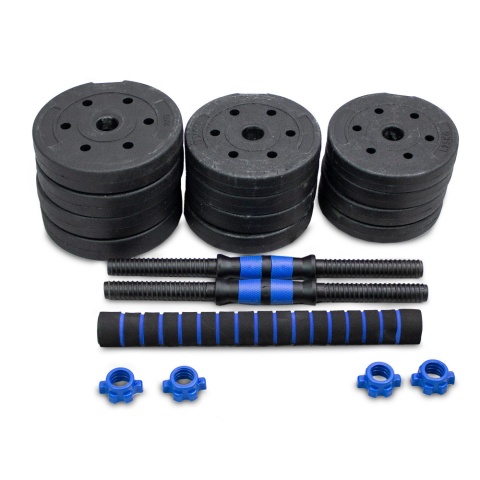 Zestaw hantli ciężarków 2w1 20kg ze sztangą hantle hantelki ciężarki