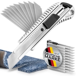 10x nóż nożyk tapeciak do tapet aluminiowy + 10 ostrzy