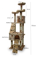 DRAPAK DLA KOTA 170CM DOMEK DRZEWKO DRZEWO LEGOWISKO BEŻOWY W ŁAPKI