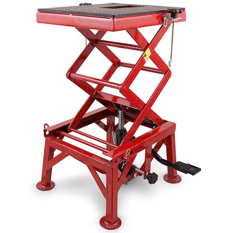 Podnośnik HYDRAULICZNY Nożycowy Platforma podnosząca 135kg czerwony Podnośnik HYDRAULICZNY Nożycowy Platforma podnosząca 135kg czerwony