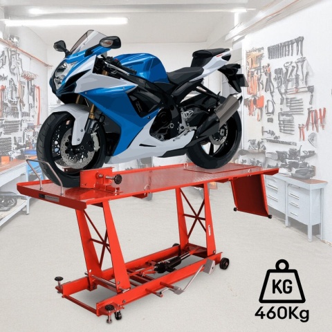 Podnośnik nożycowy hydrauliczny platforma serwisowa do motocykli 460kg Podnośnik nożycowy hydrauliczny platforma serwisowa do motocykli 460kg