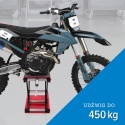 Podnośnik nożycowy korbowy do motocykla 450kg czerwony