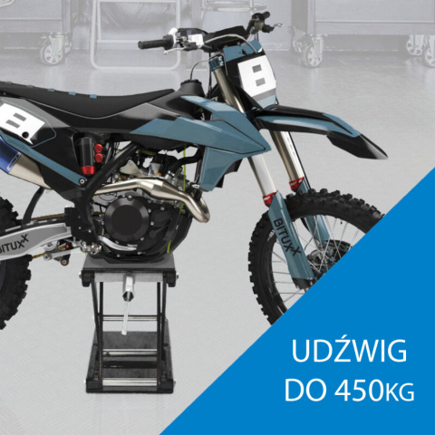 Podnośnik nożycowy korbowy do motocykla 450kg grafitowy Podnośnik nożycowy korbowy do motocykla 450kg grafitowy