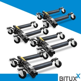 Wózek rolka pod koła z podnośnikiem hydraulicznym 4szt. czarny
