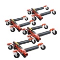 Wózek rolka pod koła z podnośnikiem hydraulicznym 4szt. czerwony