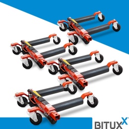 Wózek rolka pod koła z podnośnikiem hydraulicznym 4szt. czerwony
