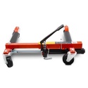 Wózek rolka pod koła z podnośnikiem hydraulicznym czerwony