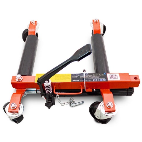 Wózek rolka pod koła z podnośnikiem hydraulicznym czerwony Wózek rolka pod koła z podnośnikiem hydraulicznym czerwony