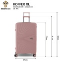 Zestaw 4 Walizek BERWIN ABS – Matowy Róż | XL, L, M + Kuferek, lekkie i odporne
