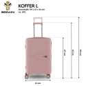 Zestaw 4 Walizek BERWIN ABS – Matowy Róż | XL, L, M + Kuferek, lekkie i odporne