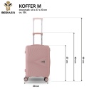 Zestaw 4 Walizek BERWIN ABS – Matowy Róż | XL, L, M + Kuferek, lekkie i odporne