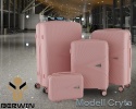 Zestaw 4 Walizek BERWIN ABS – Matowy Róż | XL, L, M + Kuferek, lekkie i odporne