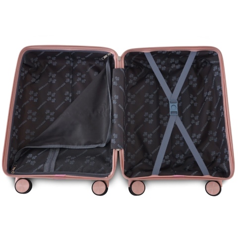 Zestaw 4 Walizek BERWIN ABS – Matowy Róż | XL, L, M + Kuferek, lekkie i odporne