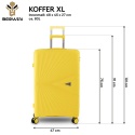 Zestaw 4 Walizek BERWIN ABS – Żółty Tropikalny (XL + L + M + Kuferek)