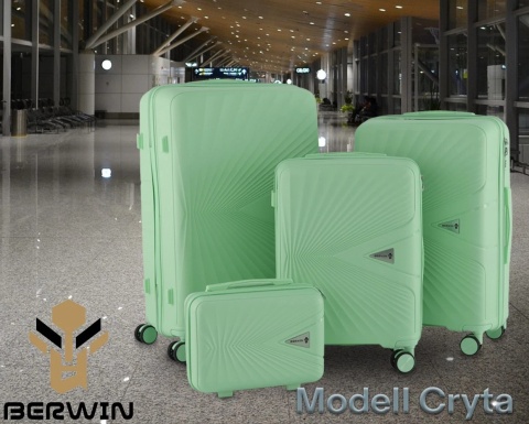 Zestaw 4 walizek BERWIN ABS – Miętowy / Mięta (XL, L, M + Kuferek)