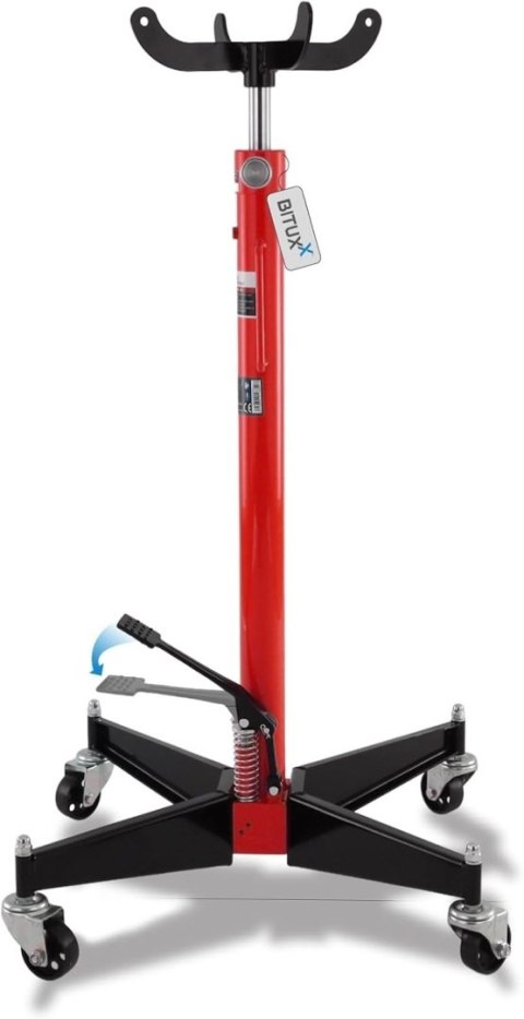 Hydrauliczny podnośnik do skrzyń biegów mobilny do 500kg czerwony