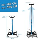 Hydrauliczny podnośnik do skrzyń biegów mobilny do 500kg niebieski