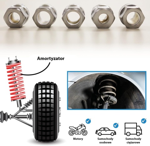 Nasadki do amortyzatorów 5 elementów