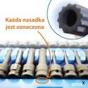 Nasadki do klucza udarowego Torx + Spline + Sześciokąt 1/2 26el.