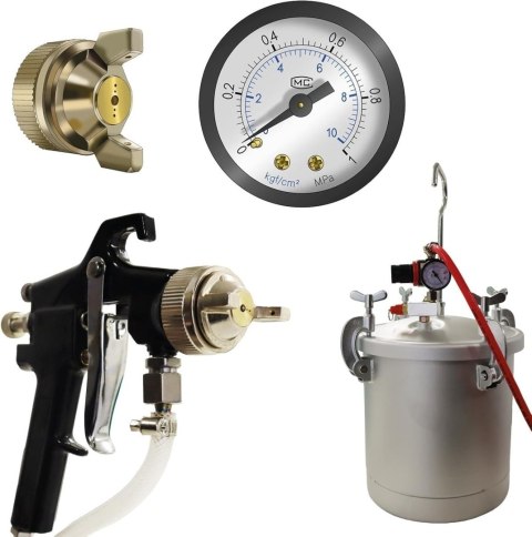 Pistolet do malowania natryskowego ze zbiornikiem ciśnieniowym 8L