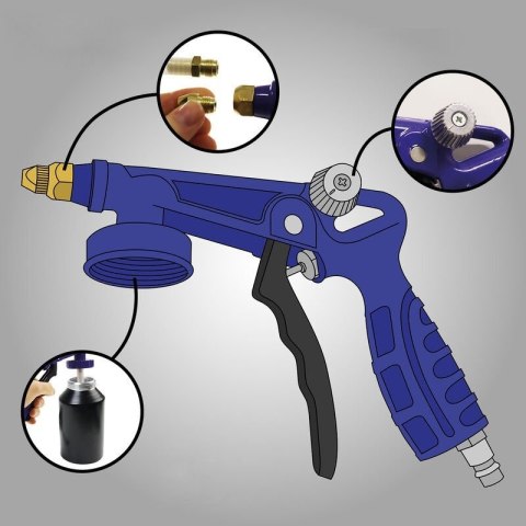 Pneumatyczny pistolet do konserwacji podwozia z przedłużką