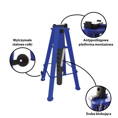 Podpora Kobyłka Podstawka Warsztatowa do 12T 74-122cm Niebieska