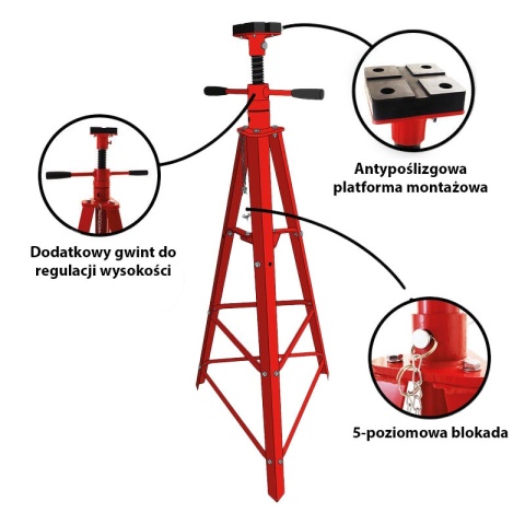 Podpora kobyłka osiowa 2T czerwona