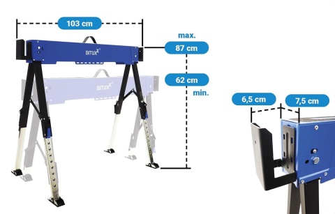 Składany regulowany stojak koziołek roboczy do 600kg 2 sztuki