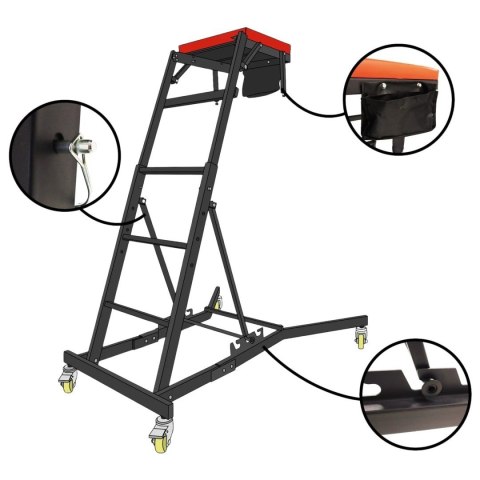 Stołek warsztatowy platforma montażowa robocza regulowana wysokość kąt 200kg