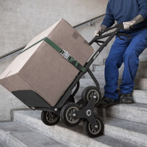 Wózek schodowy transportowy 200 kg 6 kół gumowych regulowany uchwyt
