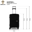 Zestaw 4 Walizek BERWIN ABS – Czarne | XL, L, M + Kuferek, obrotowe kółka 360°