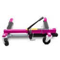 Zestaw 4 hydraulicznych wózków manewrowych BITUXX - udźwig do 680 kg na wózek + stojak transportowy MAGENTA w zestawie