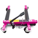 Zestaw 4 hydraulicznych wózków manewrowych BITUXX - udźwig do 680 kg na wózek + stojak transportowy MAGENTA w zestawie