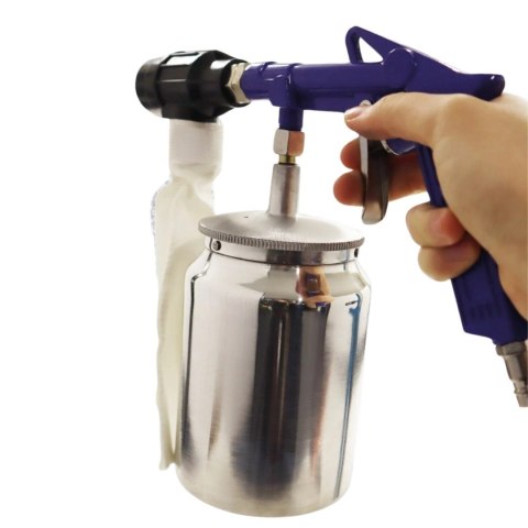 Zestaw pistolet do piaskowania pneumatyczny 4 el ścierniwo stalowy zbiornik