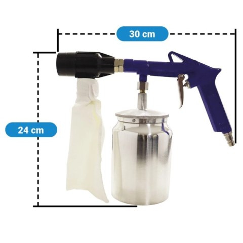 Zestaw pistolet do piaskowania pneumatyczny 4 el ścierniwo stalowy zbiornik