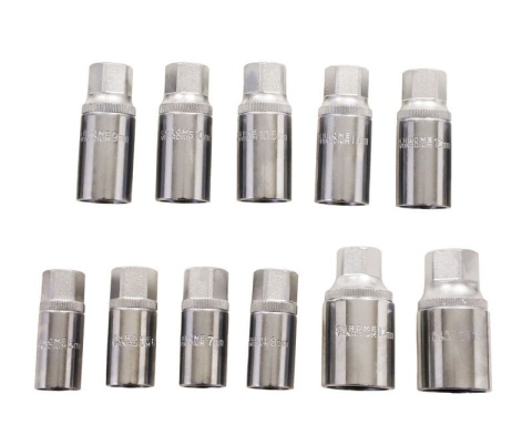 Zestaw wykrętaków do szpilek i śrub 9-16mm 1/2" 11 elementów