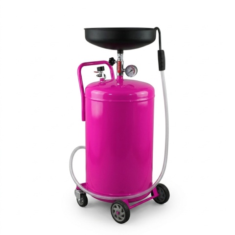 Mobilna zlewarka opróżniarka do oleju 80L magenta różowa