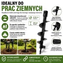 Nasadka świdra ziemnego do sadzenia / urządzenia wiertniczego 100x400 mm ślimakowy