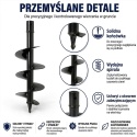 Nasadka świdra ziemnego do sadzenia / urządzenia wiertniczego 100x400 mm ślimakowy