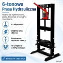 Profesjonalna Czarna Prasa Hydrauliczna 6T BITUXX – Prasa Warsztatowa do Łożysk i Tulei 6 Ton