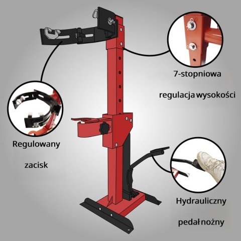 ŚCIĄGACZ DO SPRĘŻYN HYDRAULICZNY 2,5T WARSZTATOWY Z PEDAŁEM BITUXX