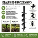 Świder do gleby / wiertło glebowe 100x600 mm